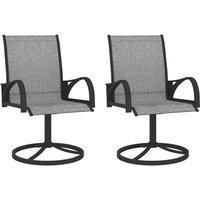 Garden Swivel Chairs 2 pcs Textilene and Steel Grey
