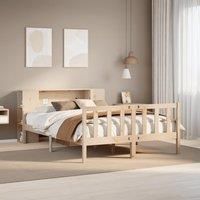 Bookcase Bed without Mattress 160x200 cm Solid Wood Pine