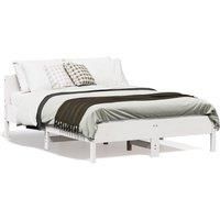 Berkfield Home Bed Frame without Mattress White 135x190 cm Double Solid Wood Pine