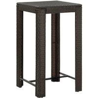 Garden Bar Table Brown 60.5x60.5x110.5 cm Poly Rattan