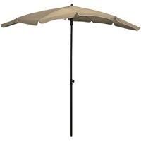 Garden Parasol with Pole 200x130 cm Taupe