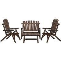 4 Piece Garden Lounge Set Solid Wood Spruce