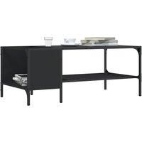 Coffee Table with Rack Black 100x51x40 cm Engineered Wood
