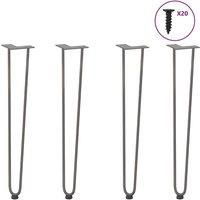 Hairpin Table Legs 4 pcs Natural Steel 72 cm Solid Steel