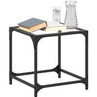 Coffee Tables with Transparent Glass Top 2 pcs 40x40x40 cm Steel