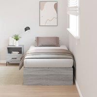 Storage Bed Frame Grey Sonoma 75x190 cm