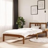 Bed Frame Honey Brown Solid Wood 90x200 cm