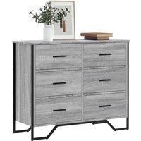 Chest of Drawers Grey Sonoma 91x35.5x74.5 cm Engineered wood
