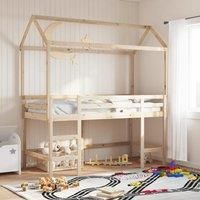 Loft Bed with Ladder and Roof without Mattress 90x190 cm Single