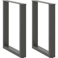 Coffee Table Legs U-Shaped 2 pcs Anthracite 70x(72-73) cm Steel