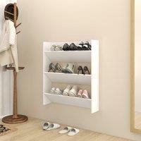 Wall Shoe Cabinet White 80x18x90 cm Engineered Wood