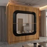 Chenai Sliding Double Door Wardrobe with Black Strip 150cm X 217cm