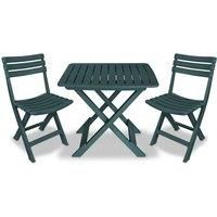 3 Piece Folding Bistro Set Plastic Green