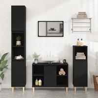 Sink Cabinet Black 80x33x60 cm Engineered Wood