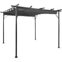 Pergola with Retractable Roof Anthracite 3x3 m Steel 180 g/m