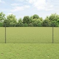 Chicken Wire Fence Set Set of 2 Grey Powder-Coated Steel 25 x 1 m