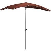 Garden Parasol with Pole 200x130 cm Terracotta