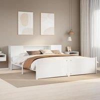 Bookcase Bed without Mattress White 200x200cm Solid Wood Pine