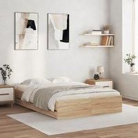 Berkfield Home Bed Frame with Drawers without Mattress Sonoma Oak 120x190 cm Small Double in Brown