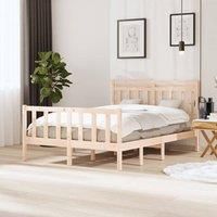 Bed Frame 135x190 cm Double Solid Wood
