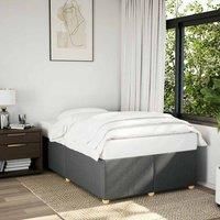 Bed Frame without Mattress Dark GreyDouble Fabric