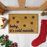 Artsy Doormats Baby It's Cold Outside Snowflakes Doormat