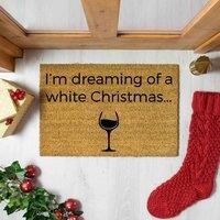 Artsy Doormats I'm Dreaming Of A White Wine Christmas Doormat