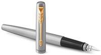 Parker Jotter Stainless Steel Fountain Pen with Gold Trim Blue Ink + Gift Box