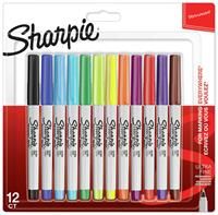 Sharpie Permanent Markers | Ultra-Fine Point | Assorted Colours | 12 Count