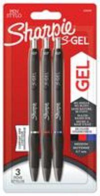 Sharpie S-Gel | Gel Pens | Medium Point (0.7mm) | Black, Red & Blue Ink | 3 Count