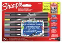 Sharpie Creative Marker Acrylic Paint Pens | Water-Based Paint Markers | No-Bleed Ink Writes on Most Surfaces | Bullet Tip | School & Revision Supplies | Assorted Colours | 5 Count