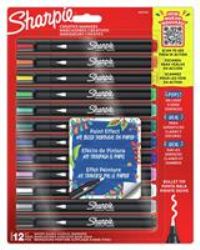 Sharpie Creative Marker Acrylic Paint Pens | Water-Based Paint Markers | No-Bleed Ink Writes on Most Surfaces | Bullet Tip | School & Revision Supplies | Assorted Colours | 12 Count