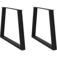 Dining Table Legs V-Shape 2 pcs Black 90x(72-73.3) cm Steel