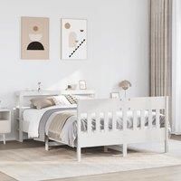 Bed Frame without Mattress White 140x190 cm Solid Wood Pine