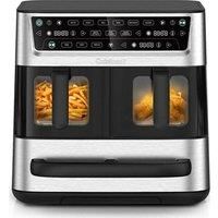 Cuisinart Tri Zone 13.6L Air Fryer & Oven Stainless Steel | PFAS-Free | XXXL capacity | 3 Independent Cooking Zones | Dual 4.3L Air Frying Baskets + 5L Oven Drawer | 9-in-1 Cooking Functions