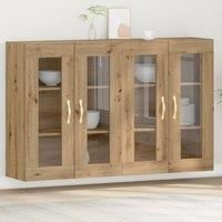 Wall Mounted Cabinet Set of 2 Artisan oak Engineered Wood
