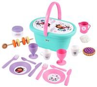 Smoby - Dollhouse Gabby Picnic Basket - with 2 Sets of Tableware, Stickers, Milk Jug, Sugar Bowl, up to 21 Accessories, From 3 years (7600312506)