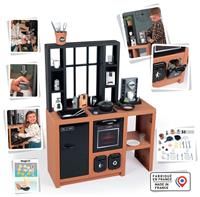 SMOBY Kitchen Loft with Cooking Sounds – Urban Style Kitchen Includes 32 Accessories, Stylish Shelving, Play Crockery and Cutlery. Perfect Educational Interactive Gift for a Little Chef