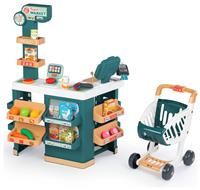Smoby - Supermarket, Children/'s Shopping Trolley Included, Mechanical Scale, Electronic Functions and 42 Accessories for a full shopping experience, Suitable for kids aged 3 years and over