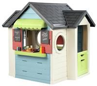 SMOBY LIFE CHEF HOUSE PLAYHOUSE, 1.3M TALL, OPEN WINDOW, DOOR WITH ACCESSORIES. Indoor/outdoor sustainable play with 66% recycled material