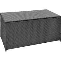 Garden Storage Box Black 120x50x60 cm Poly Rattan