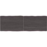 Table Top Dark Grey 120x40x(2-6) cm Treated Solid Wood Live Edge