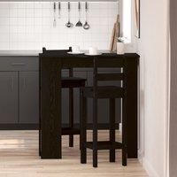 Bar Table with Shelf - Black Oak, 102x50x103.5 cm, Made of Engineered Wood