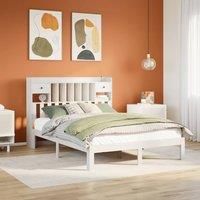 Bookcase Bed without Mattress White 135x190cm Solid Wood Pine