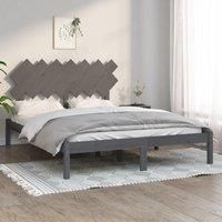 Bed Frame Grey 150x200 cm King Size Solid Wood