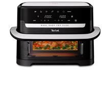 Tefal Dual Flex Air Fryer with Removable Divider & Viewing Window – 9L GiantZone or Dual 5.5L + 3.5L Cooking Zones, 6 Preset Programs, Energy Saving, Non-Stick Dishwasher Safe Parts, Black