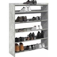 Shoe Rack Concrete Grey 80x25x100 cm Engineered Wood