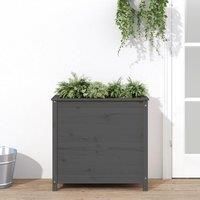 Garden Planter Grey 82.5x40x78 cm Solid Wood Pine