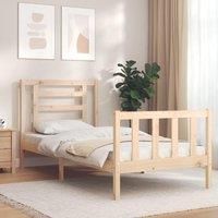 Bed Frame with Headboard 90x200 cm Solid Wood