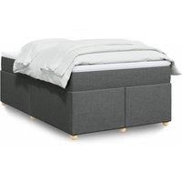 Box Spring Bed with Mattress Dark Grey 120x200 cm Fabric